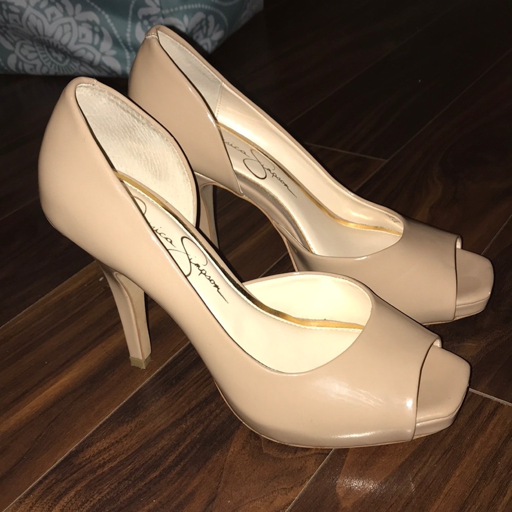 Jessica Simpson Nude Open Toed Heels Size 7